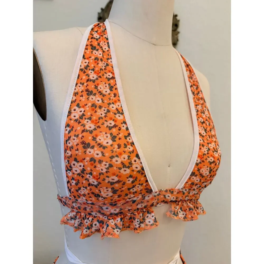 NWOT Dolls Kill Matching Orange Pool Boat Day Summer BADDIE Set